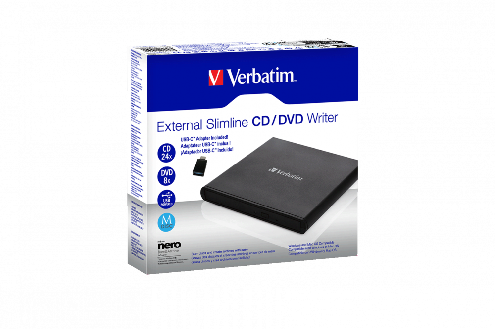 Verbatim External Slimline CD/DVD Writer Verbatim Online Shop