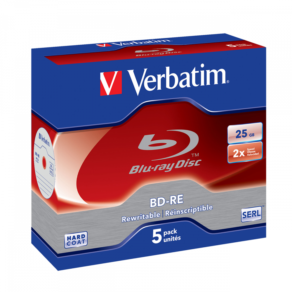 BD-RE SL 25GB 2x 5 Pack Jewel Case
