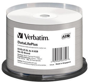 DVD+R DL 8x DataLifePlus Wide Thermal Printable 50pk Spindle ‑ No ID Brand