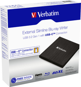 External Slimline USB‑C Blu‑ray Writer