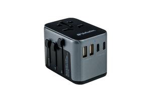 Den universelle rejseadapter UTA‑03 med 1 x USB‑C‑strmlevering 30 W og hurtigopladning 3.0/2 x USB‑C/2 x USB‑A